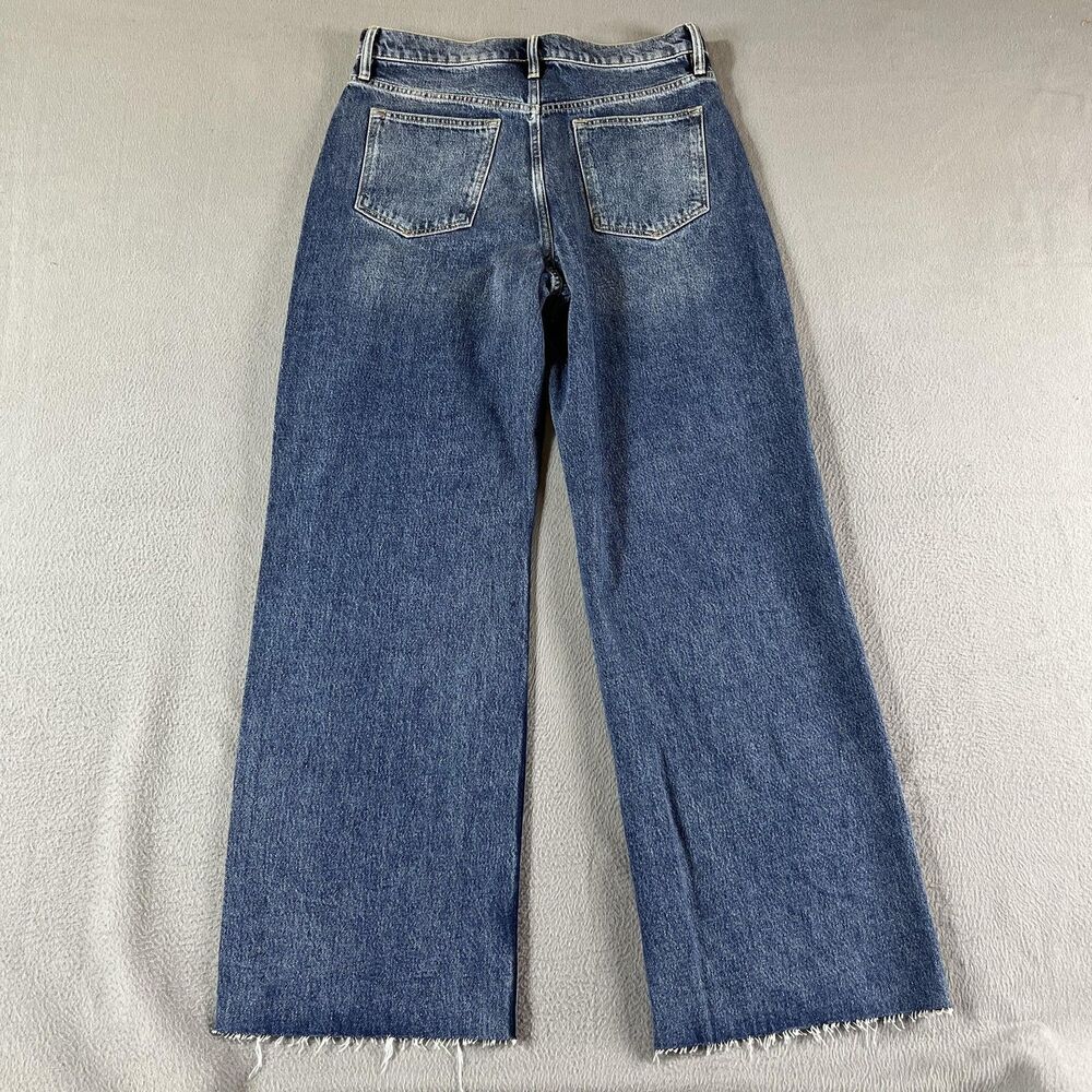 AllSaints Jeans Womens Size W28 Blake High Rise Wide Leg Blue Denim Raw Hem - Picture 11 of 11
